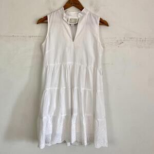 SAIL TO SABLE white cotton tiered mini dress sz XXS